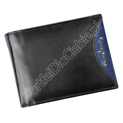 Portfel skórzany Pierre Cardin TILAK29 8806 RFID - Kolor czarny + niebieski