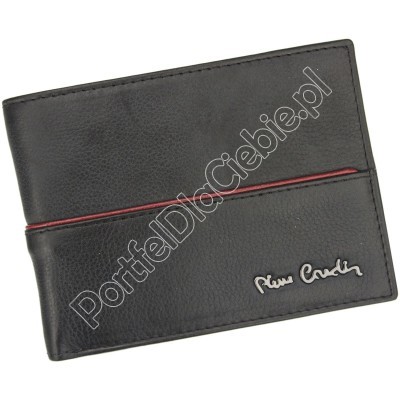 Portfel skórzany Pierre Cardin TILAK38 8804 - Kolor czarny + czerwony