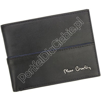 Portfel skórzany Pierre Cardin TILAK38 8806 - Kolor czarny + niebieski
