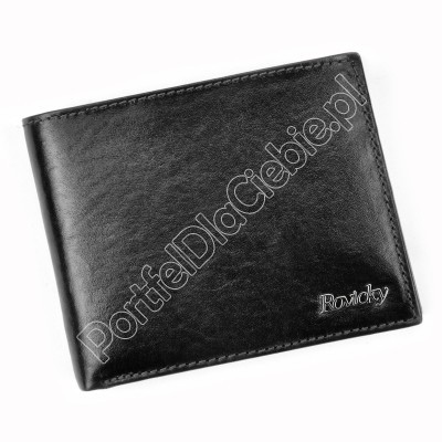Portfel skórzany Rovicky N992-VT-R8 RFID - Kolor czarny
