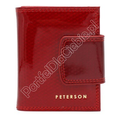 Portfel skórzany Peterson PTN 42329-SBR - Kolor czerwony
