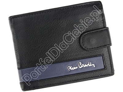 Portfel skórzany Pierre Cardin CB TILAK26 323A RFID - Kolor czarny + niebieski